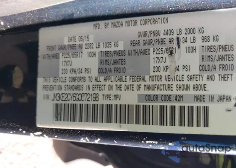 2016 Mazda Cx-5 Touring from USA, damaged, VIN JM3KE2CY6G0672198